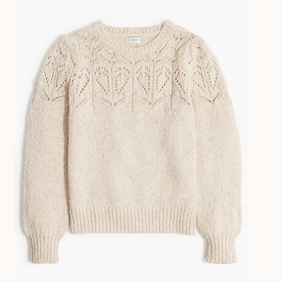 J. Crew Sweaters - J. Crew Factory Pointelle Sweater Heather Natural Dusk Beige L